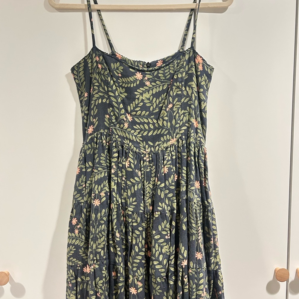 Floral Green and Pink Women's Dress